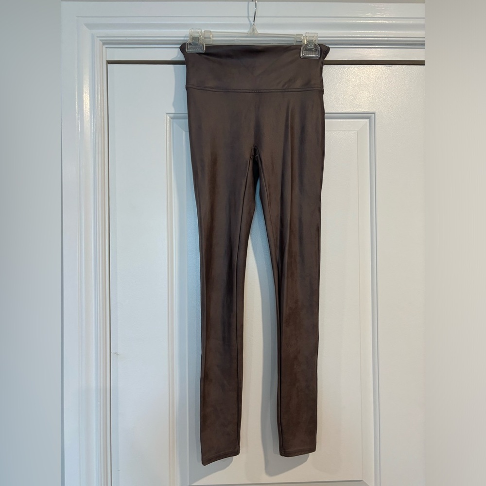Spanx Faux Leather Leggings - Champagne color